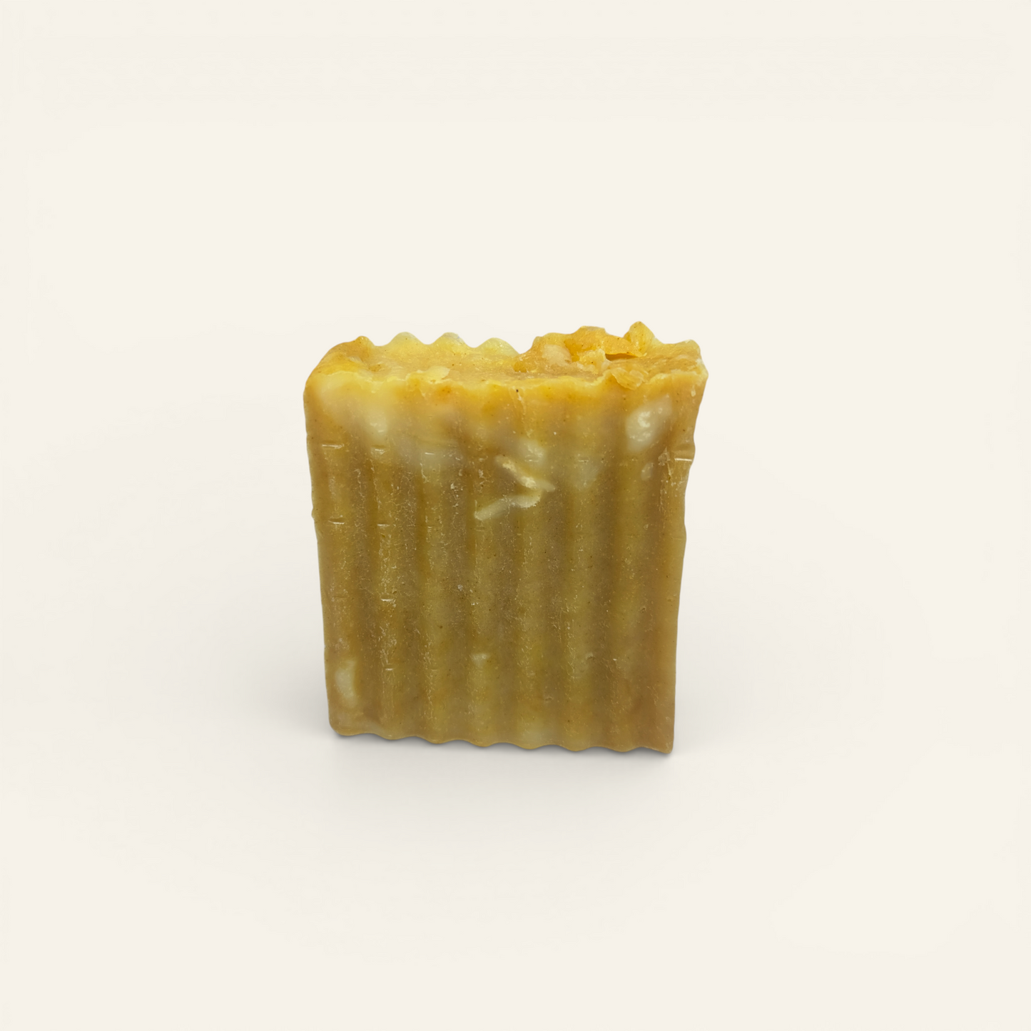Turmeric Cleansing Bar on beige background 